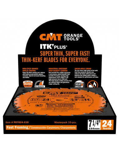 CMT ITK' Plus Fast General Purpose Framing Saw Blade 7-1/4 x 24 Teeth