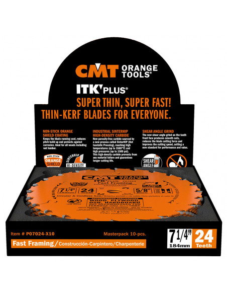 CMT ITK' Plus Fast General Purpose Framing Saw Blade 7-1/4 x 24 Teeth