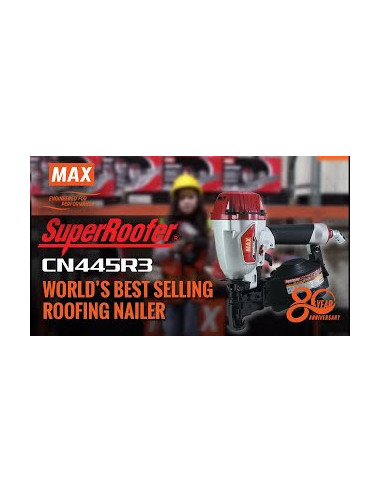 Max CN445R3 Roofing Coil Nailer up to 1-3/4"
